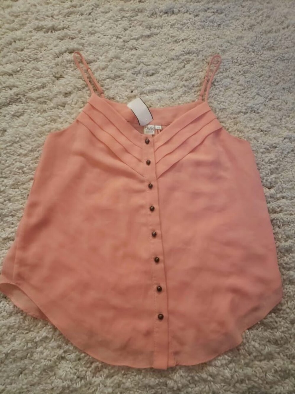 Women's Blush Pink Button-Front Cami Top